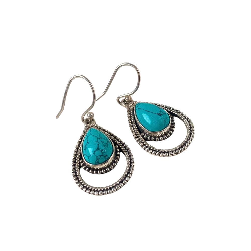 Boucles d'oreilles en Turquoise et Argent 925 -Byartmexbijoux