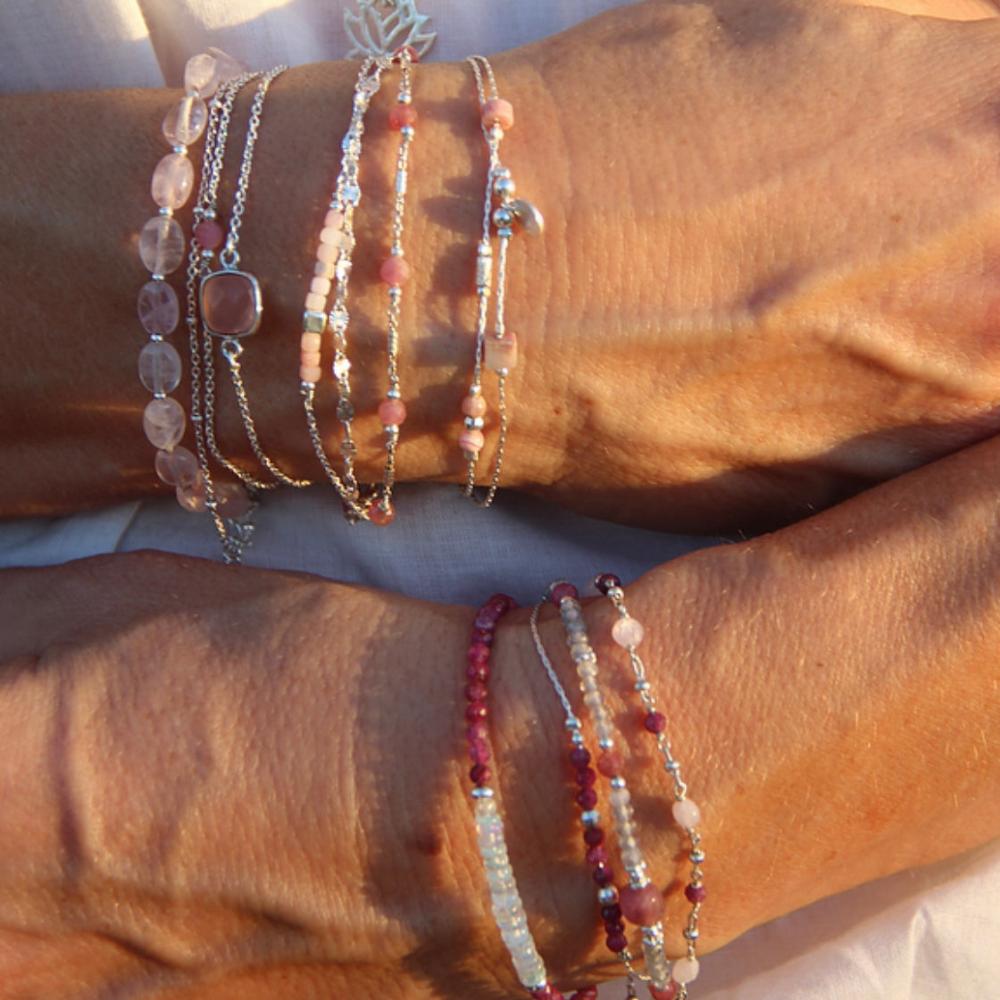 Bracelet Bella en Tourmaline Rose | Bijoux en Argent Authentiques, Byartmexbijoux
