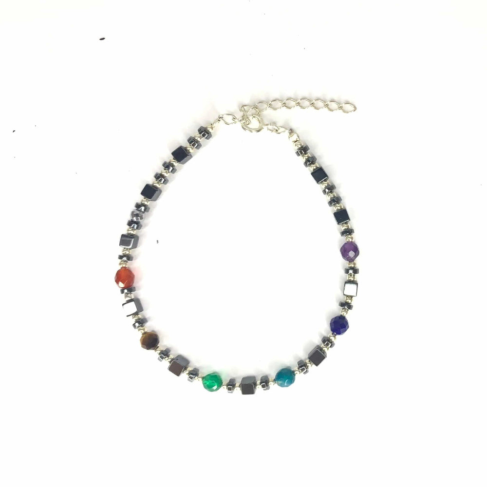 Bracelet chakra en argent 925 et pierres naturelles - bracelet artisanal - Byartmexbijoux