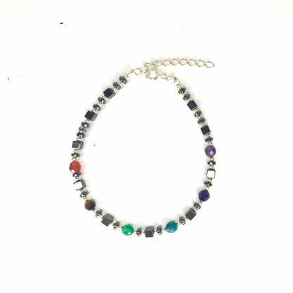 Bracelet chakra en argent 925 et pierres naturelles - bracelet artisanal - Byartmexbijoux