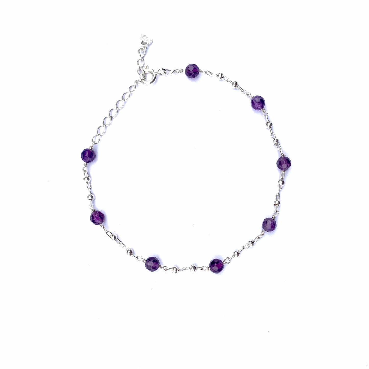 Bracelet en argent 925 et Améthyste - Bracelet artisanal