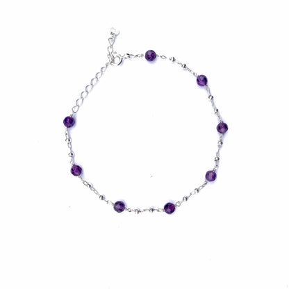 Bracelet en argent 925 et Améthyste - Bracelet artisanal