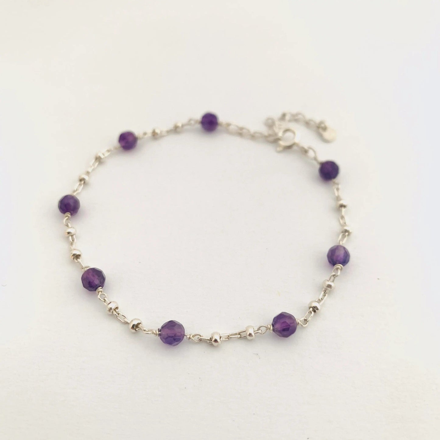 Bracelet en argent 925 et Améthyste - Bracelet artisanal