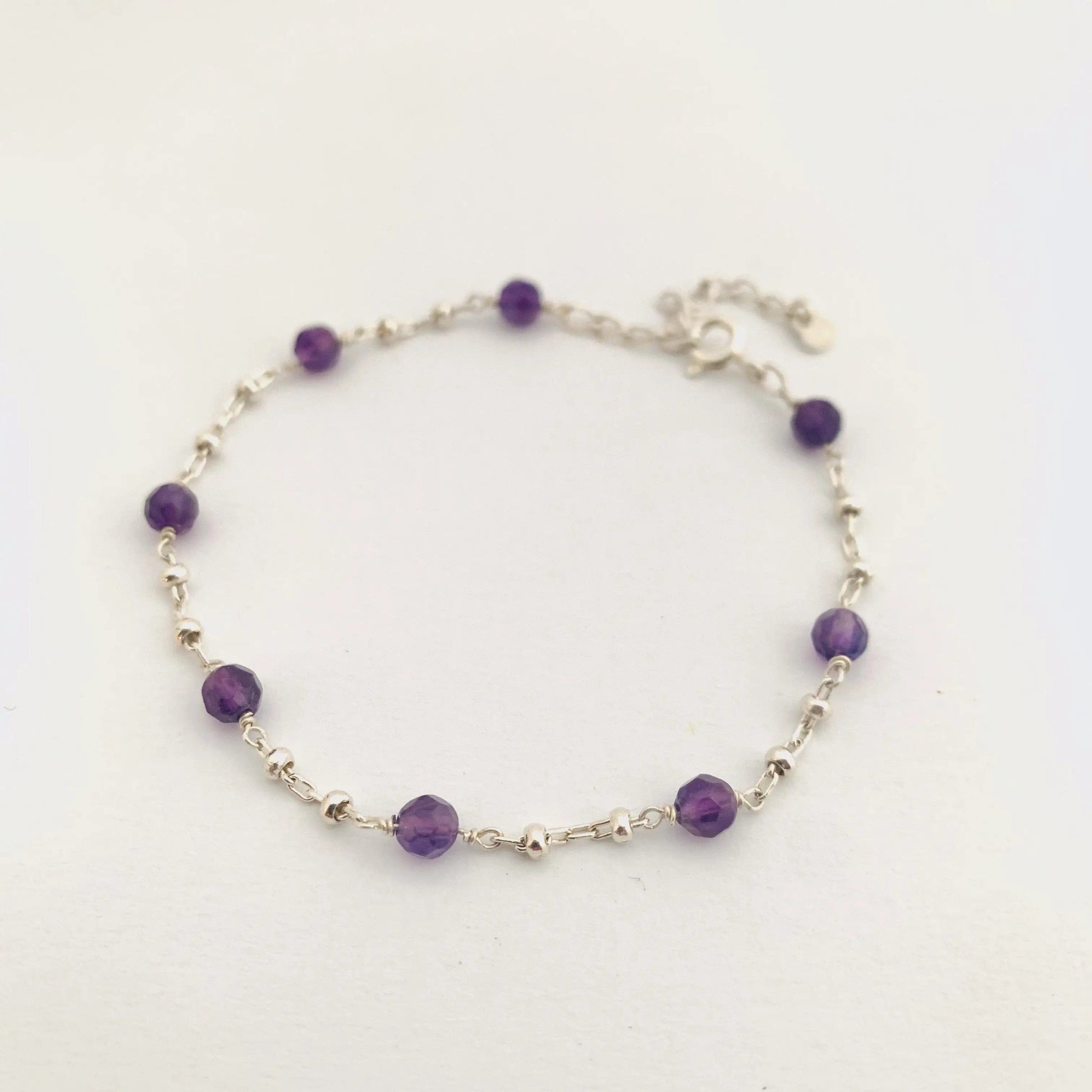 Bracelet en argent 925 et Améthyste - Bracelet artisanal