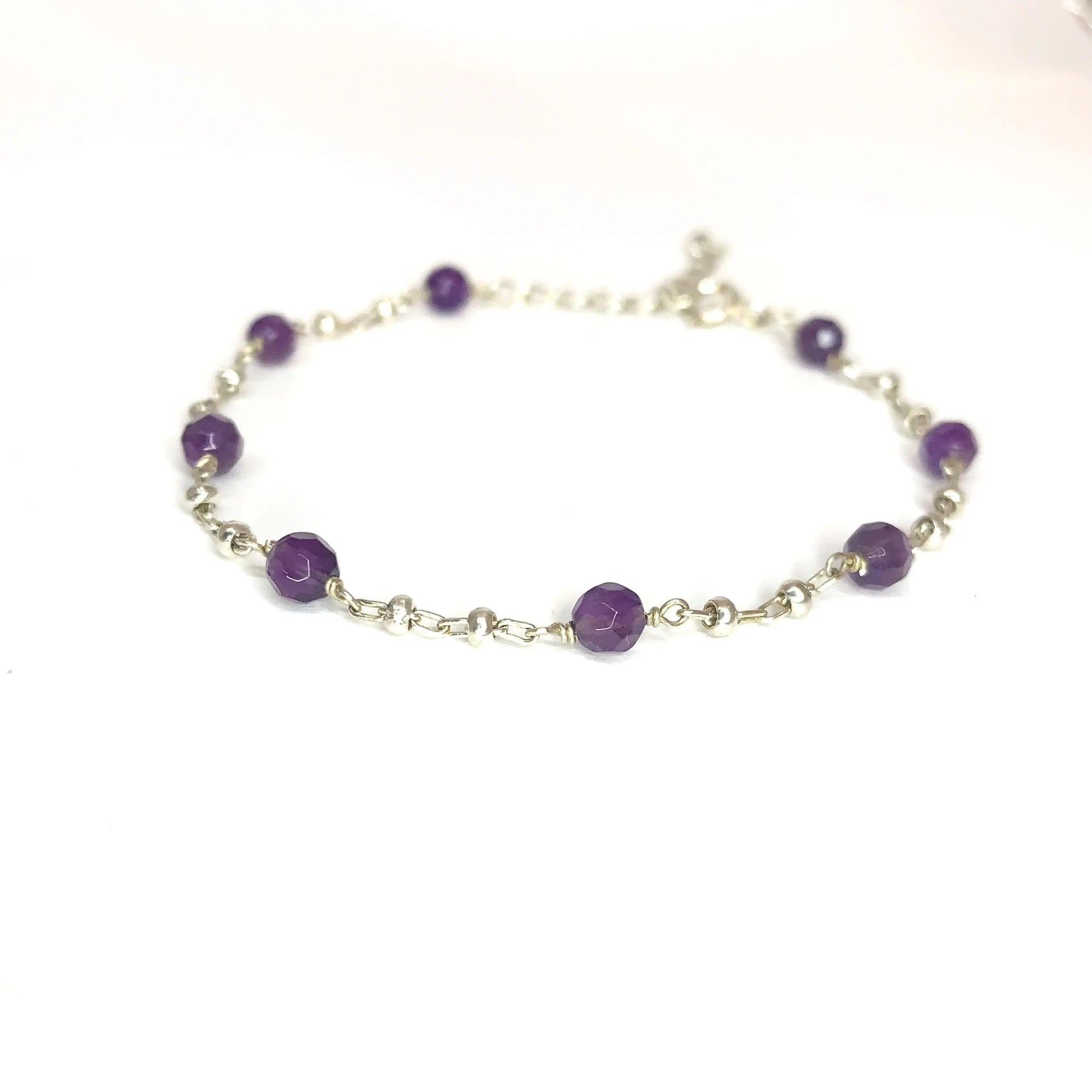 Bracelet en argent 925 et Améthyste - Bracelet artisanal