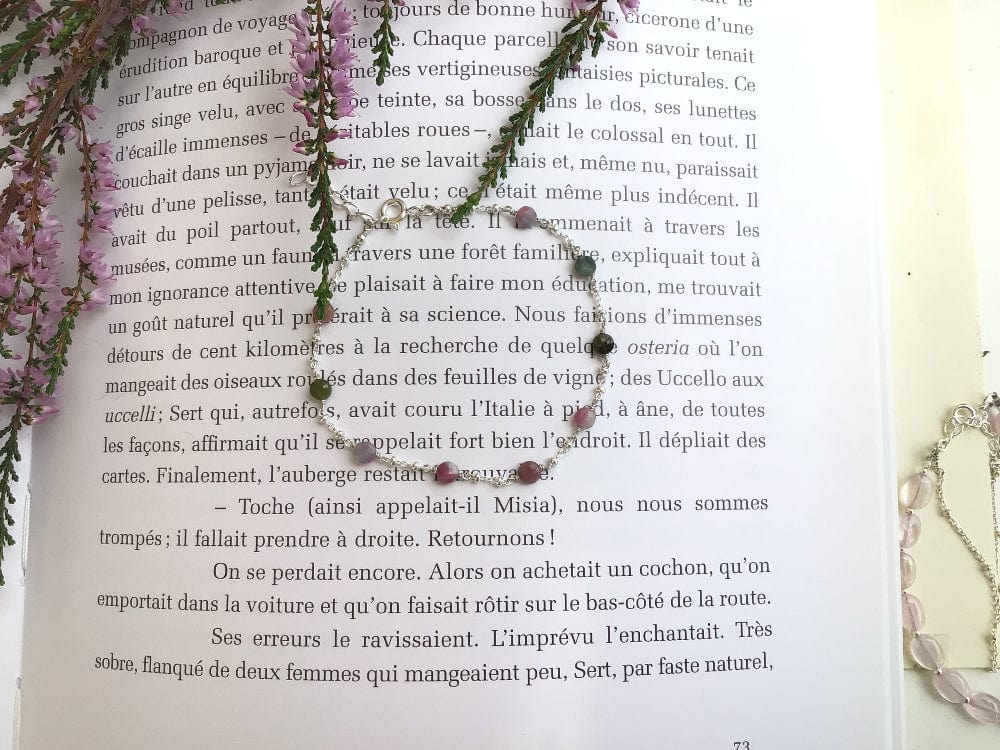 Bracelet en Argent 925 et Tourmaline multicolor - Bracelet artisanal en argent 925