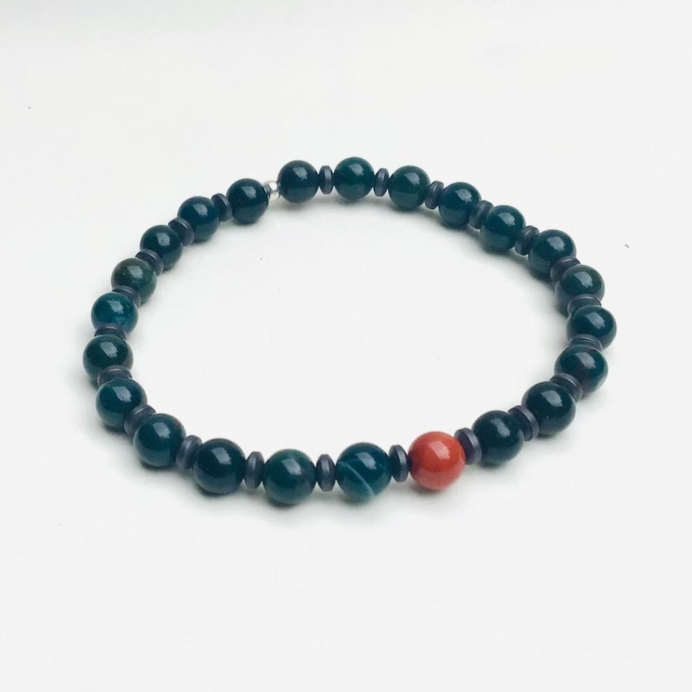  Bracelet en Jaspe Sanguin et Rouge - Force et Vitalité - Byartmexbijoux