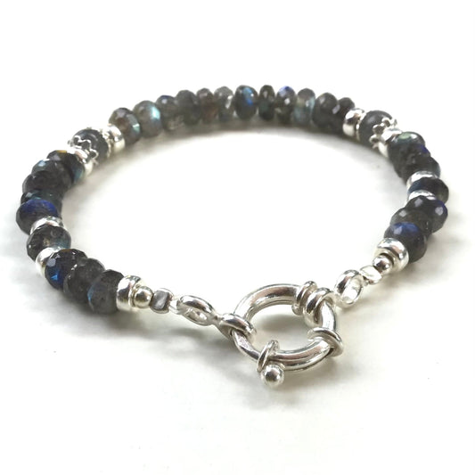 Bracelet en labradorite et argent 925 – Protection et élégance naturelle