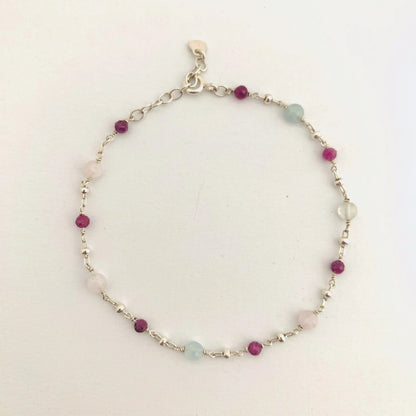 Bracelet en Morganite et Argent – Élégance Naturelle et Énergie Positive - Byartmexbijoux