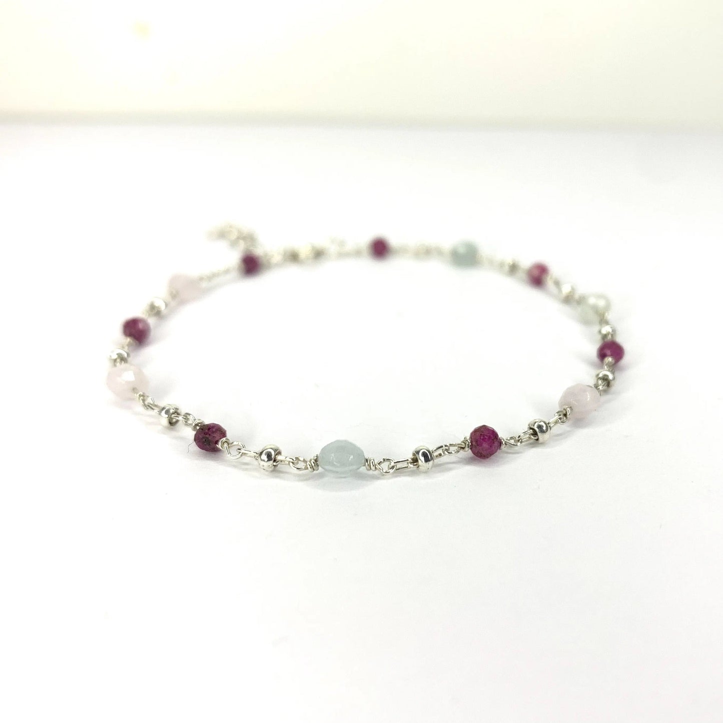 Bracelet en Morganite et Argent – Élégance Naturelle et Énergie Positive - Byartmexbijoux