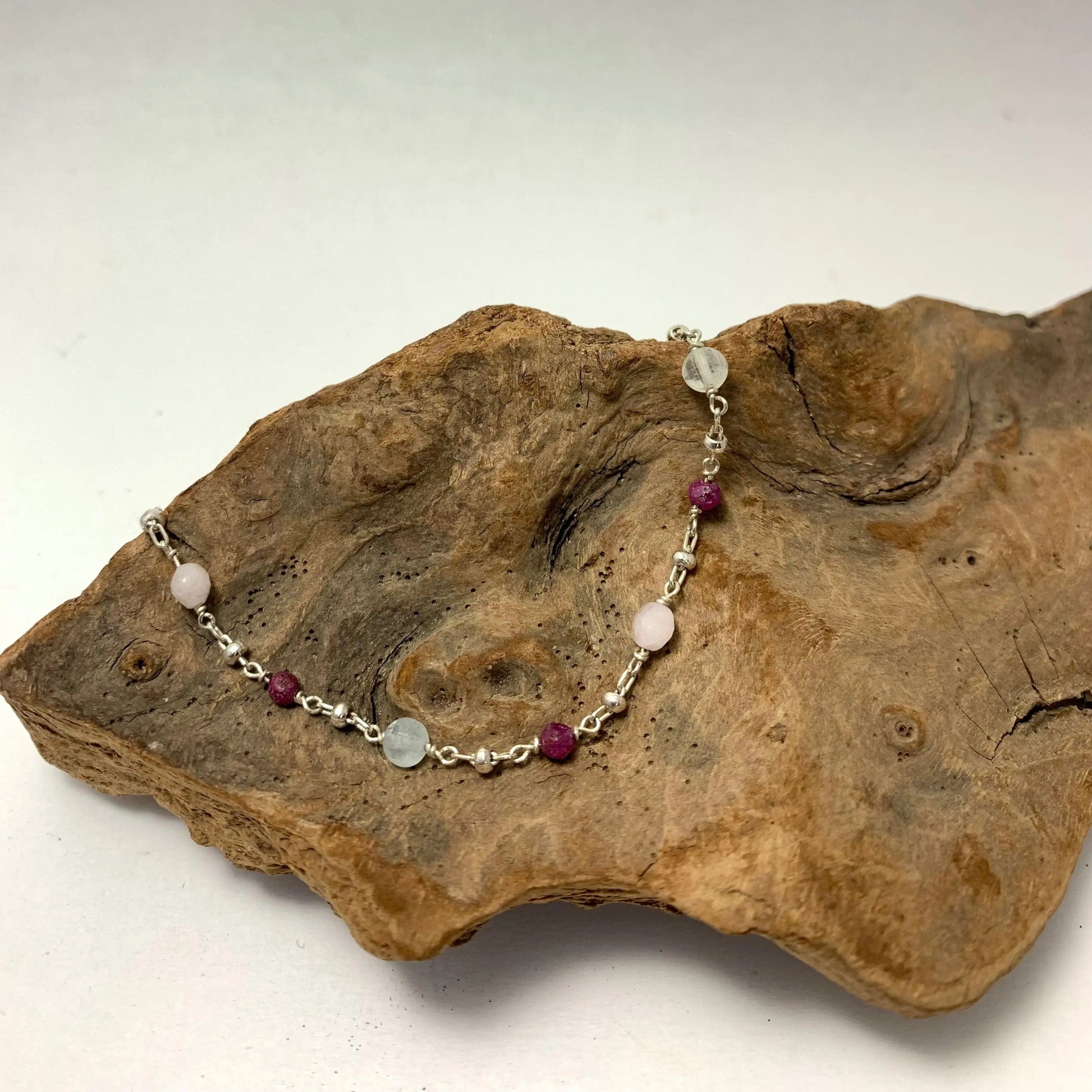 Bracelet en Morganite et Argent – Élégance Naturelle et Énergie Positive - Byartmexbijoux