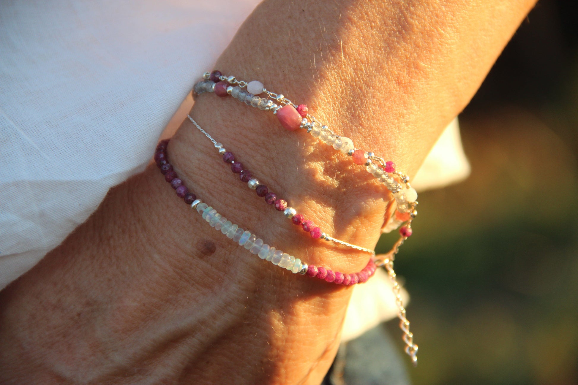 Bracelet en Opale Welo, Tourmaline Rose & Rubylite | Bijoux en Argent Authentiques, Byartmexbijoux