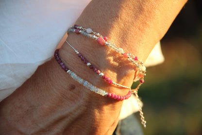 Bracelet en Opale Welo, Tourmaline Rose & Rubylite | Bijoux en Argent Authentiques, Byartmexbijoux