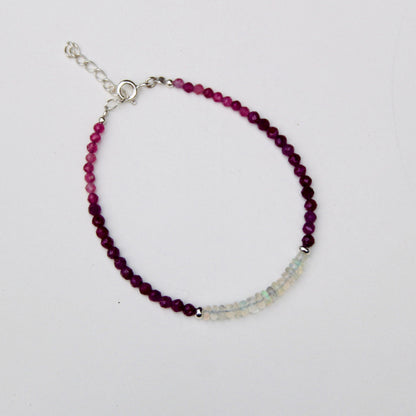 Bracelet en Opale Welo, Tourmaline Rose & Rubylite | Bijoux en Argent Authentiques, Byartmexbijoux