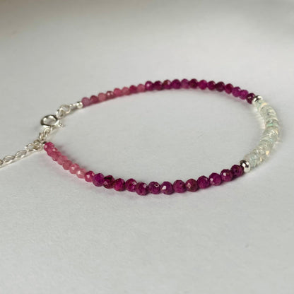 Bracelet en Opale Welo, Tourmaline Rose & Rubylite | Bijoux en Argent Authentiques, Byartmexbijoux