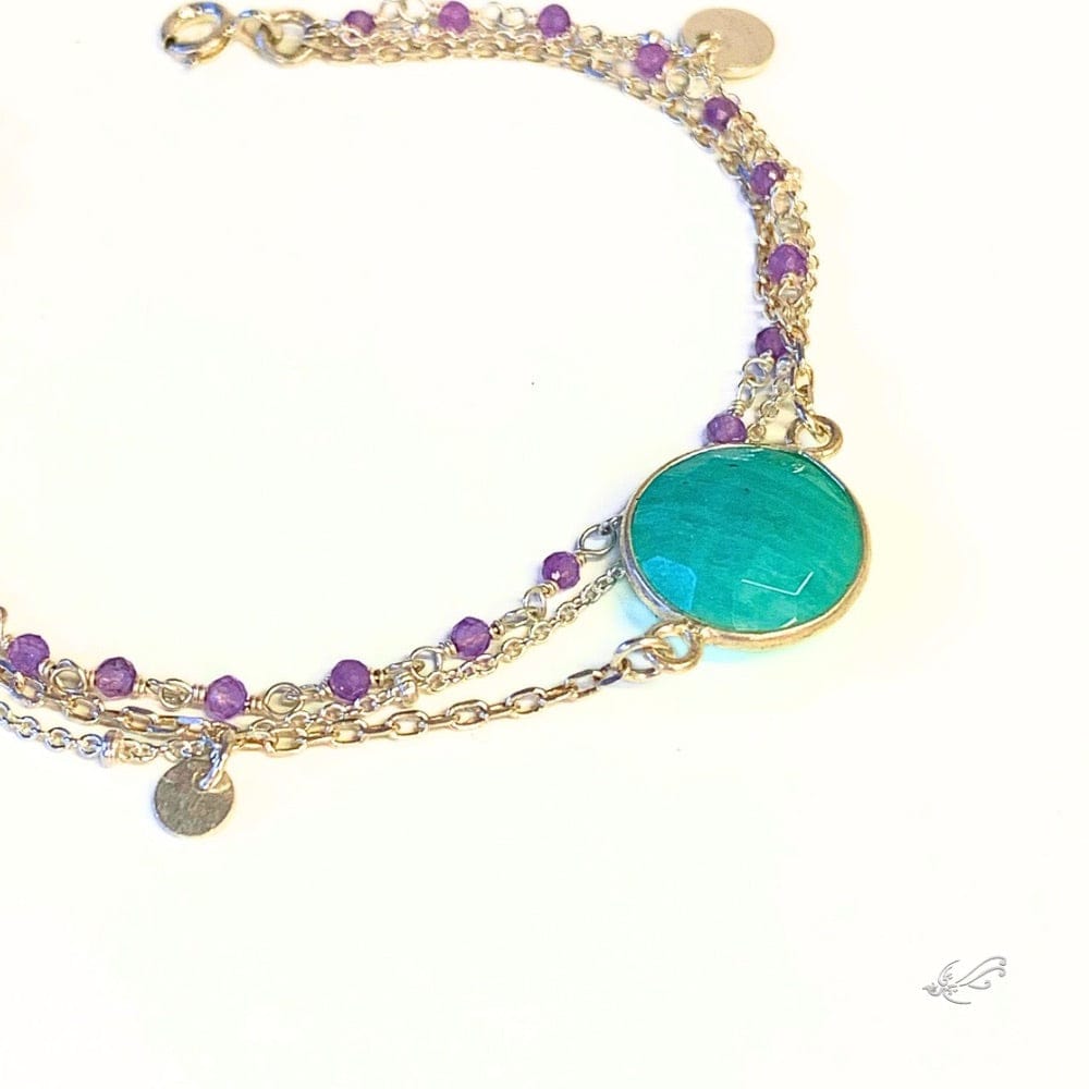 Bracelet en Pierres Naturelles et Argent 925 - Carina - Harmonie et équilibre -