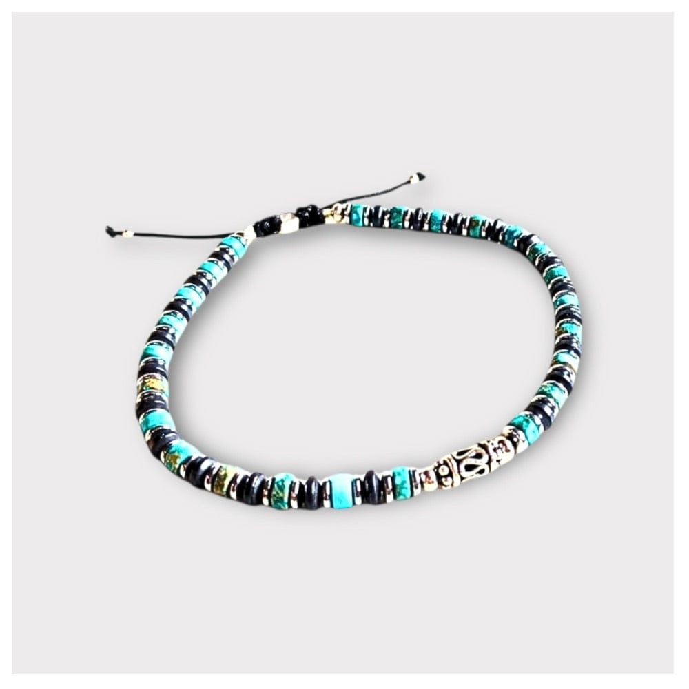 Bracelet Homme Améthyste & Jaspe Impérial Bleu – Hématite & Argent 925