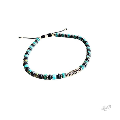 Bracelet Homme Améthyste & Turquoise Africaine – Hématite & Argent 925