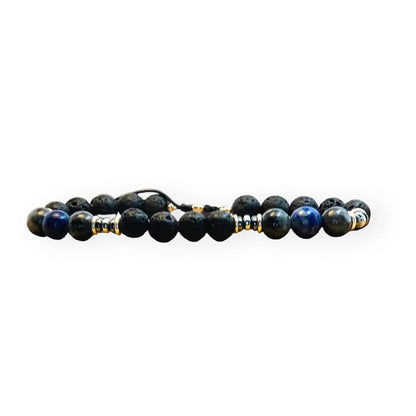 Bracelet homme en Larvikite sur cordon – Protection, ancrage et sagesse intérieure - Byartmexbijoux
