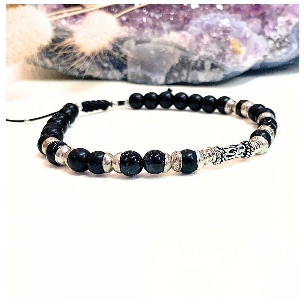 Bracelet homme en obsidienne et argent | Protection & énergie