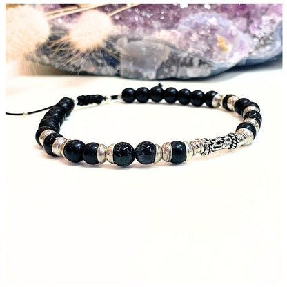Bracelet homme en obsidienne et argent | Protection & énergie