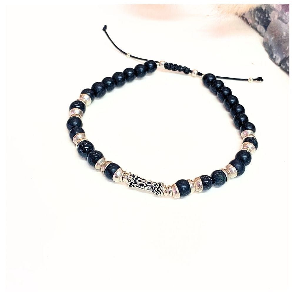 Bracelet homme en obsidienne et argent | Protection & énergie