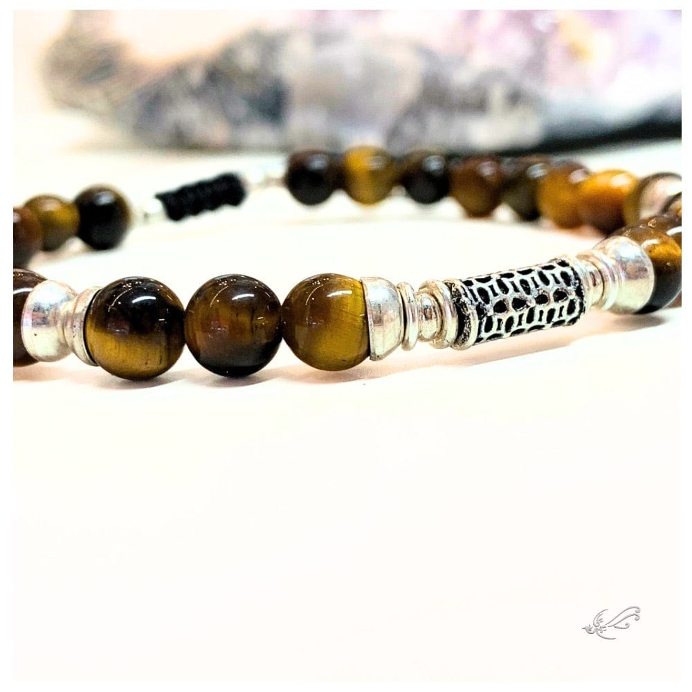Bracelet homme en œil de tigre et argent | Confiance & protection