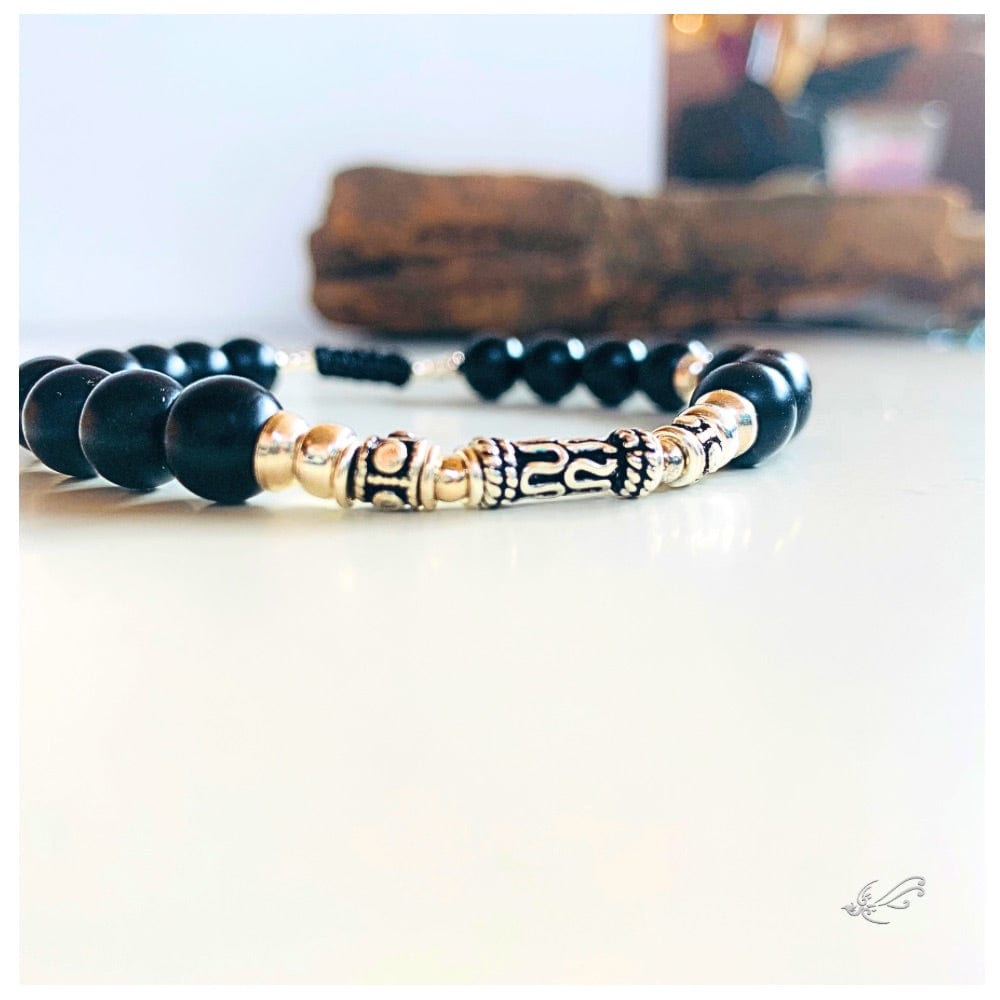 Bracelet Homme en Onyx et Argent 925 – Élégance et Protection - byartmexbijoux