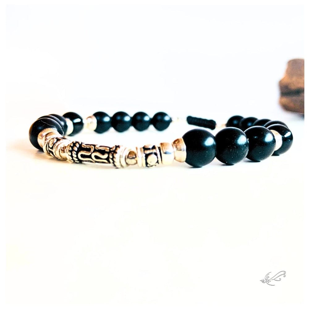 Bracelet Homme en Onyx et Argent 925 – Élégance et Protection - byartmexbijoux
