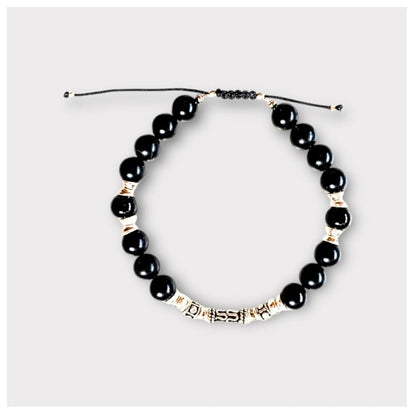 Bracelet Homme en Onyx et Argent 925 – Élégance et Protection - byartmexbijoux