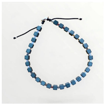 Bracelet homme hématite & argent 925 – cordon ajustable 19-23 cm - Byartmexbijoux Hématite