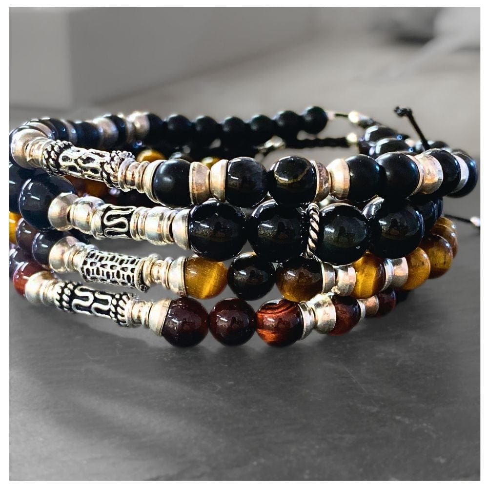 Bracelet Homme Obsidienne et Argent 925 - Protection & Énergie