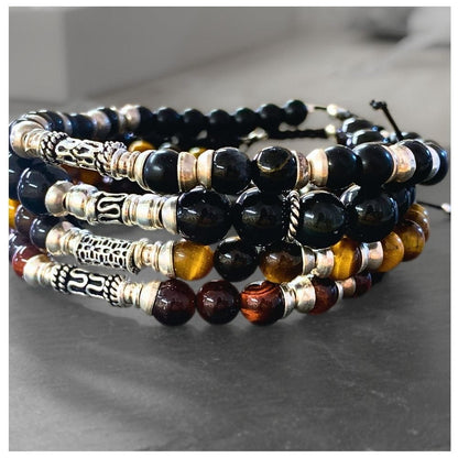 Bracelet Homme Obsidienne et Argent 925 - Protection & Énergie