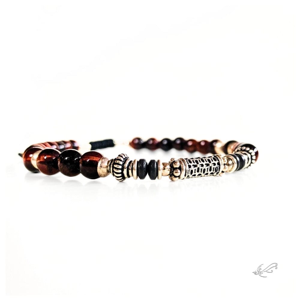 Bracelet Homme Œil de Taureau & Œil de Faucon en Hématite et Argent 925 – Énergie & Élégance