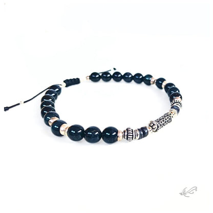 Bracelet Homme Œil de Taureau & Œil de Faucon en Hématite et Argent 925 – Énergie & Élégance