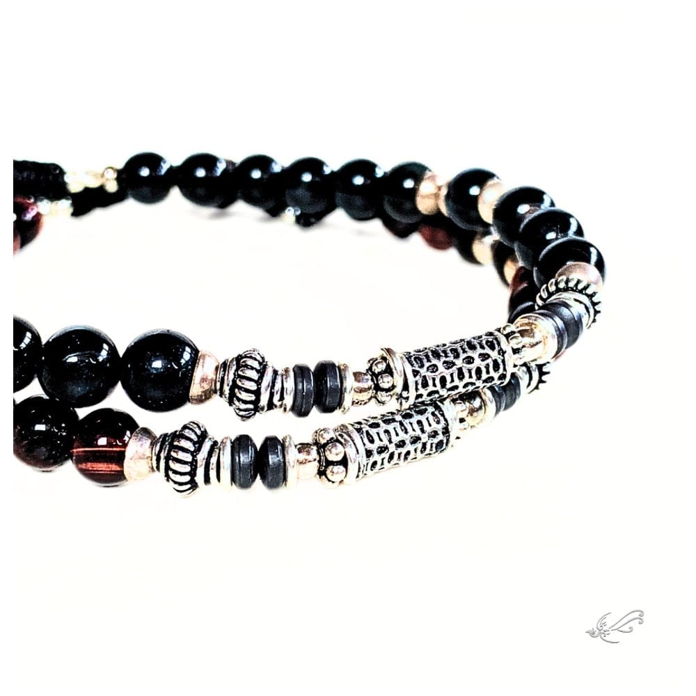 Bracelet Homme Œil de Taureau & Œil de Faucon en Hématite et Argent 925 – Énergie & Élégance