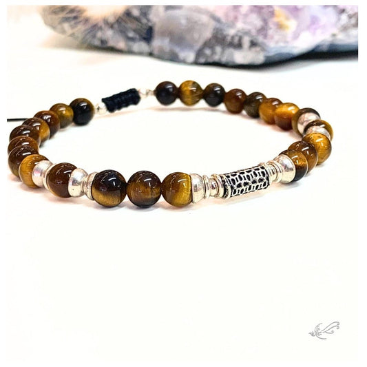 Bracelet Homme Oeil de Tigre et Argent 925 - Confiance & Protection
