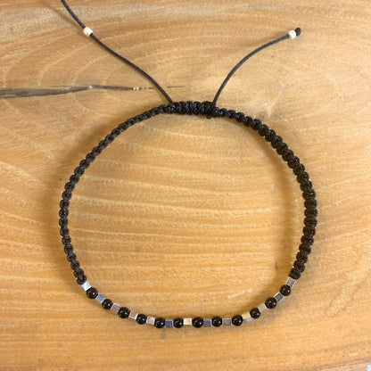 Bracelet Homme Hématite et Onyx - Minimaliste structuré