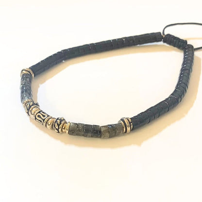 Bracelet Homme Onyx, Labradorite et Argent 925 - Alignement et élégance