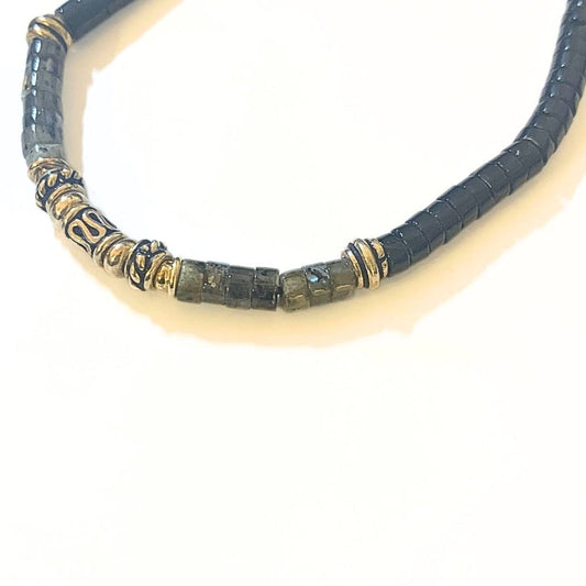 Bracelet Homme Onyx, Labradorite et Argent 925 - Alignement et élégance