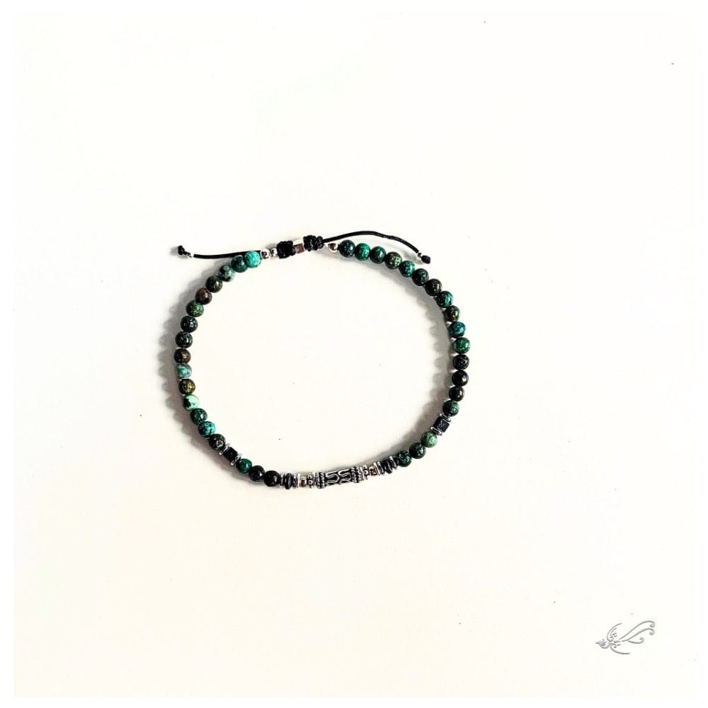 Bracelet Homme Turquoise Africaine, Hématite & Argent 925 – Harmonie et Élégance