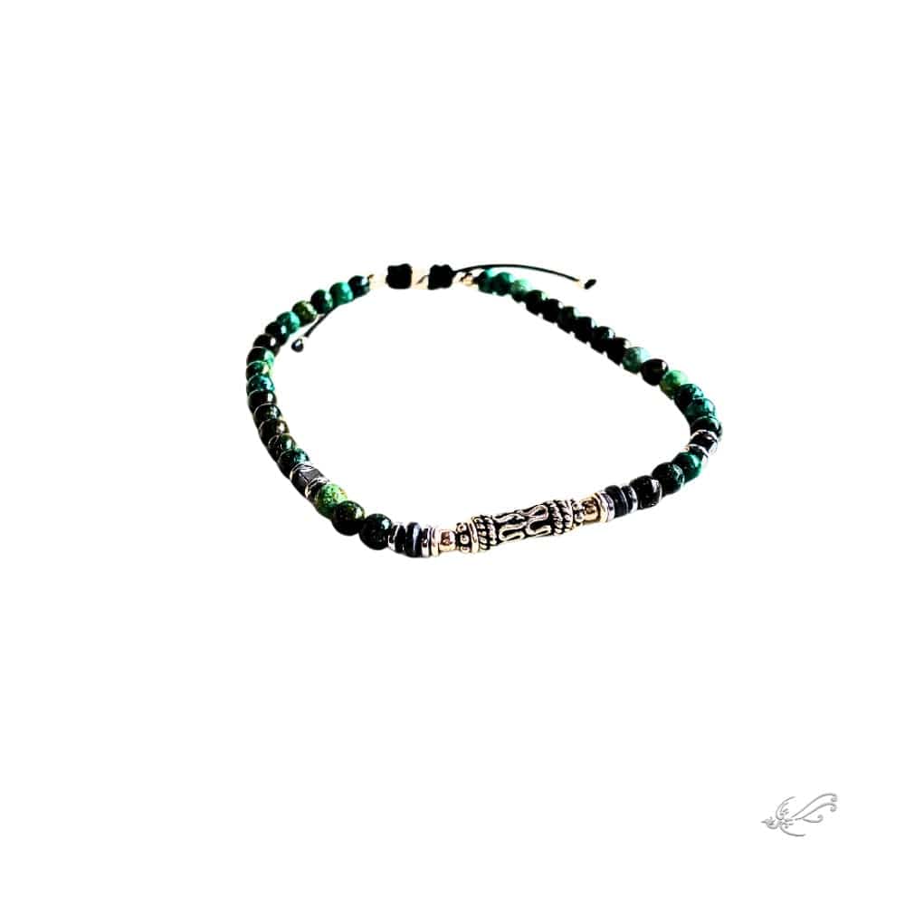 Bracelet Homme Turquoise Africaine, Hématite & Argent 925 – Harmonie et Élégance
