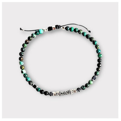 Bracelet Homme Turquoise Africaine, Hématite & Argent 925 – Harmonie et Élégance