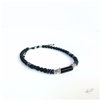 Bracelet Homme Turquoise Africaine & Onyx – Hématite & Argent 925