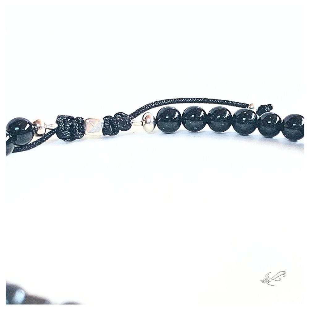 Bracelet Homme Turquoise Africaine & Onyx – Hématite & Argent 925