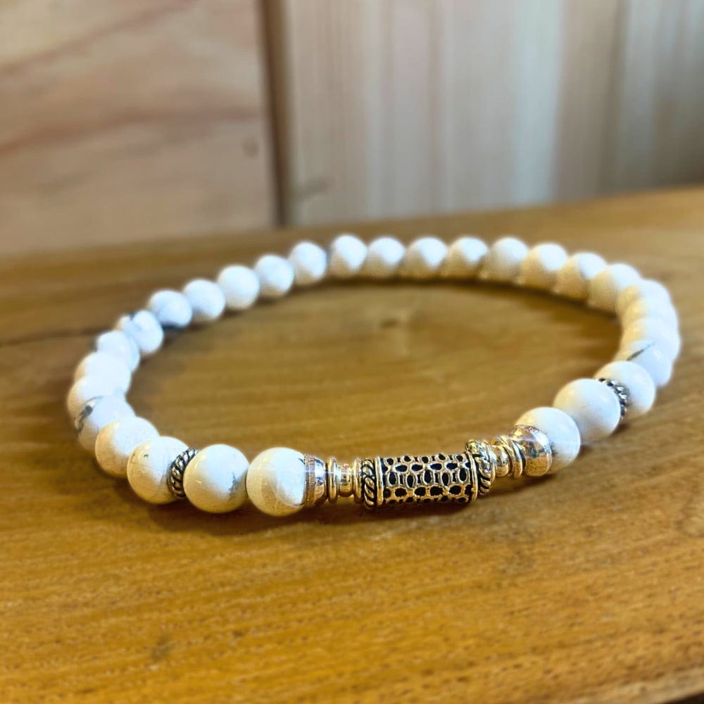Bracelet Howlite et Argent 925 - Sérénité et Calme