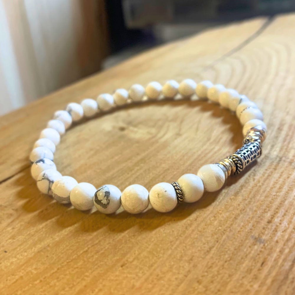 Bracelet Howlite et Argent 925 - Sérénité et Calme