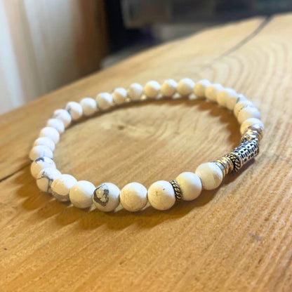 Bracelet Howlite et Argent 925 - Sérénité et Calme