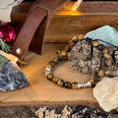 Bracelet Léo - Oeil de Tigre et Argent 925 - Protection et  Force