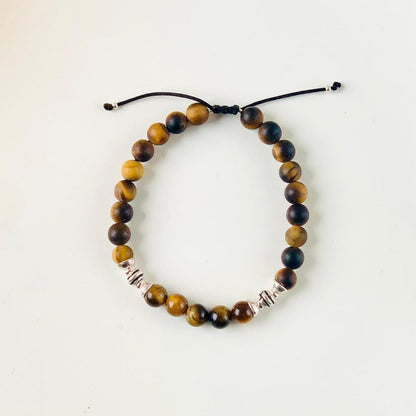 Bracelet Léo - Oeil de Tigre et Argent 925 - Protection et  Force